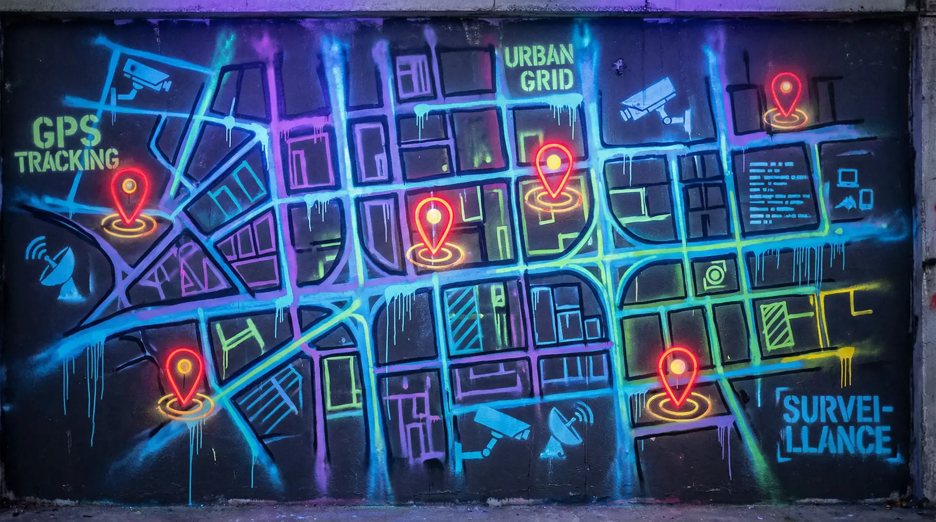 午夜dj视频观看在线 狗仔追踪地图 - 城市涂鸦风格